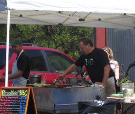BBQ stand at the Palace Market - Point Reyes Station, CA